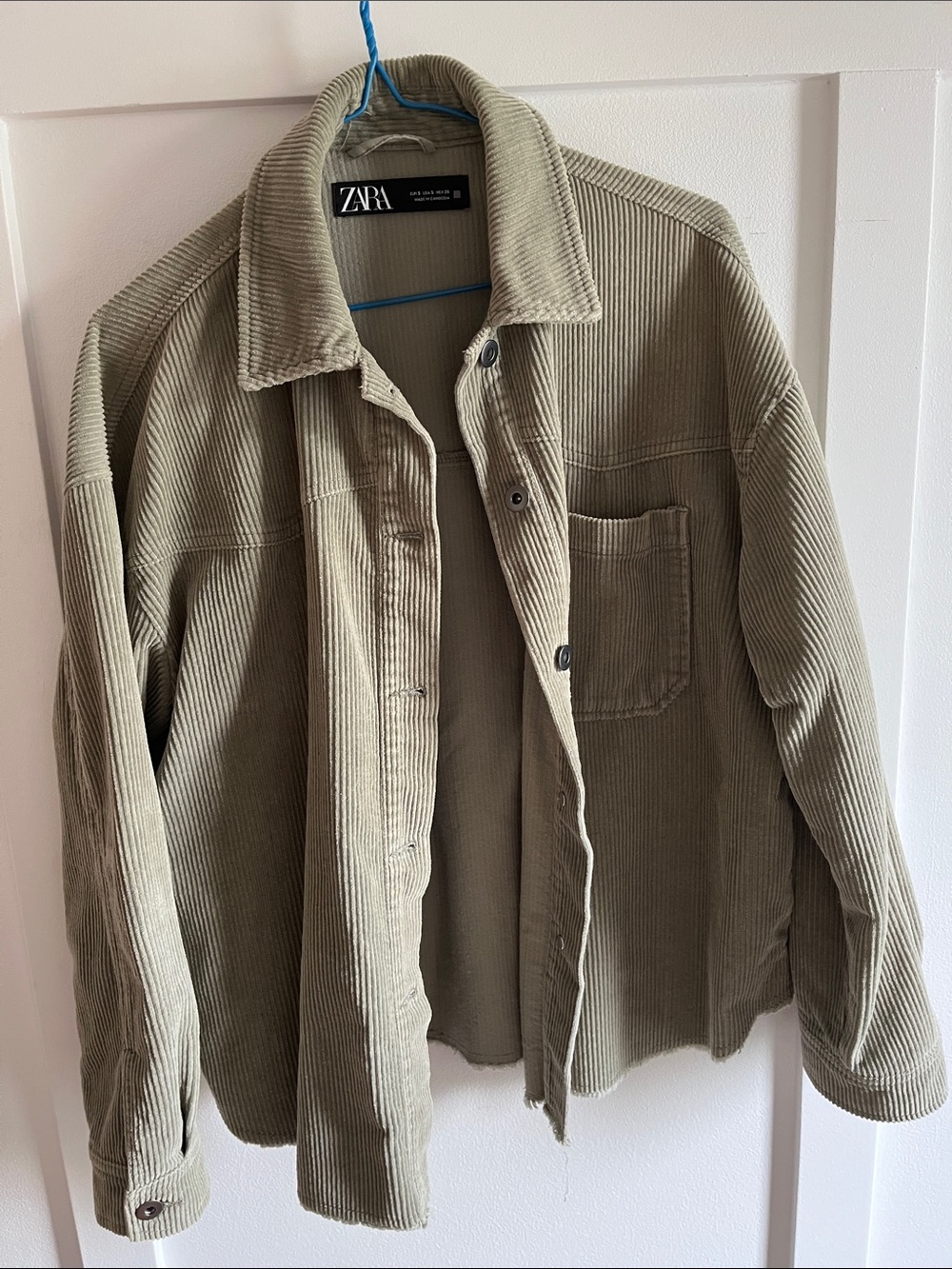 ZARA Olive Green Corduroy Shirt-Jacket